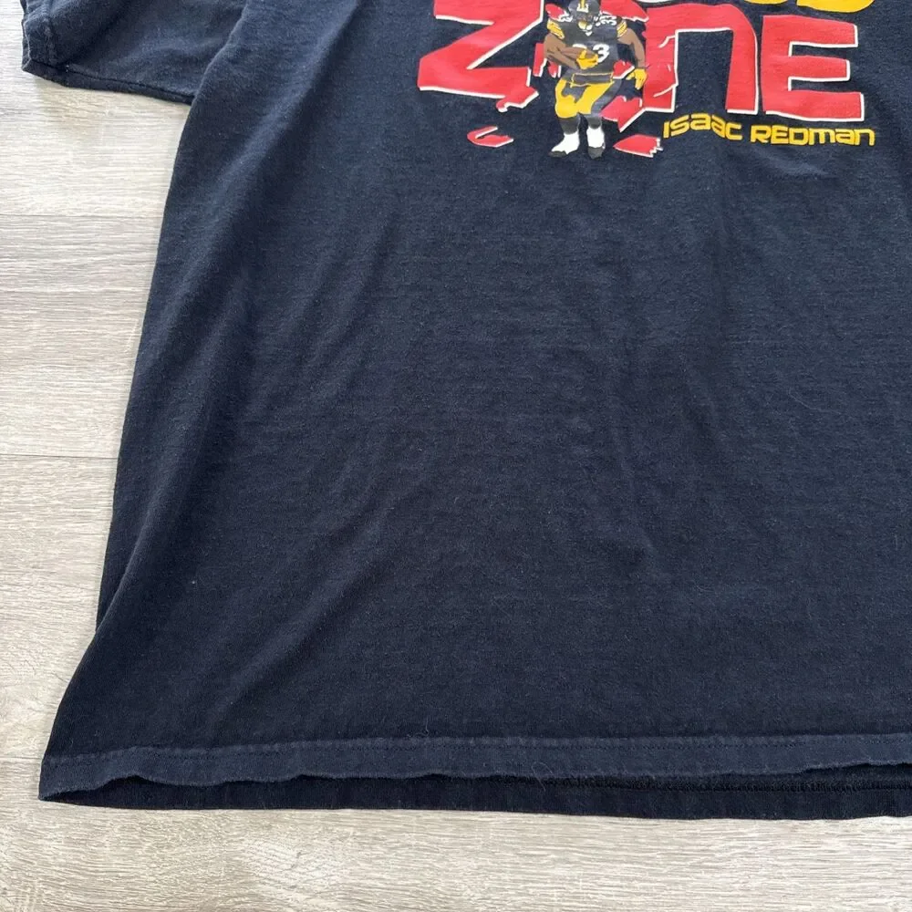 Isaac Redman Shirt Pittsburgh Steelers NFL Men's Black Tee 2XL Red Zone